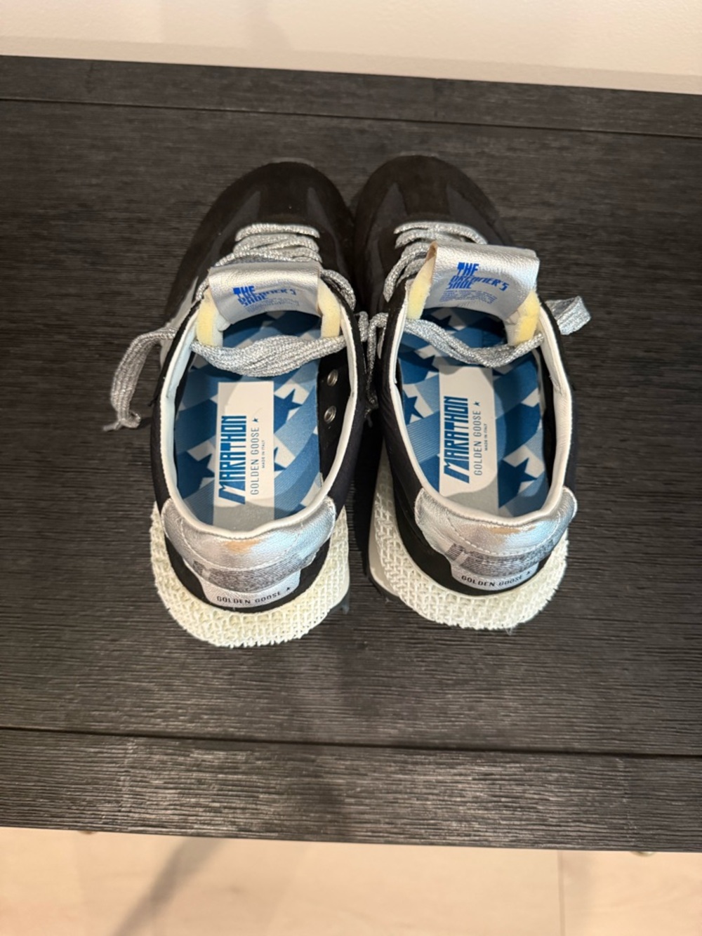 Golden Goose Black Silver Accent Athletic Sneakers - Picture 7 of 9
